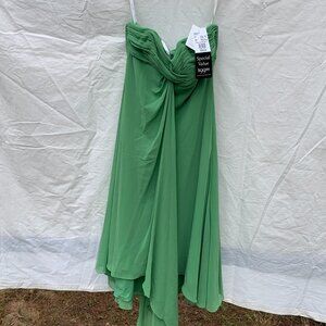 Davids Bridal Dress 2 Green Bridesmaid Dress Strapless Prom Formal NWT